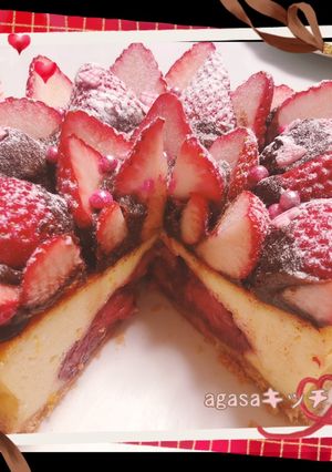 バレンタイン♡苺入りチーズケーキ2021-レシピのメイン写真