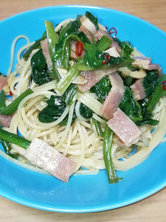 ほうれん草とベーコンのパスタ(ごま油)-レシピのメイン写真