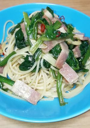 ほうれん草とベーコンのパスタ（ごま油）-レシピのメイン写真