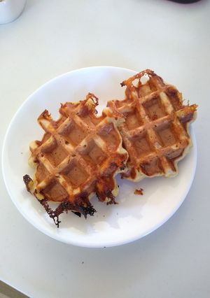 朝食に★キャベ*ツナ*チーズワッフル-レシピのメイン写真