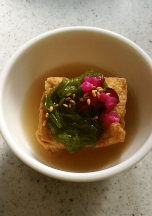 揚げ出し豆腐に柴めかぶ-レシピのメイン写真