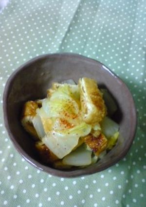 白菜とおあげさん（油揚げ）のポン酢和え-レシピのメイン写真