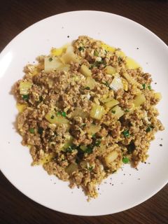 簡単☆豚挽き肉とセロリの卵炒め-レシピのメイン写真