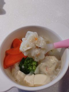 離乳食 鶏ミンチ ワンタン汁-レシピのメイン写真