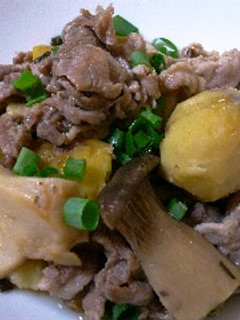 圧力鍋で3分★豚肉とエリンギと栗の煮物-レシピのメイン写真