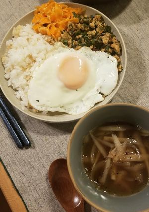 大葉ガパオ風ライス(自分用)-レシピのメイン写真