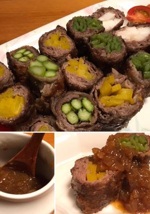 美味♡野菜牛肉巻きをグレービーソースで♡-レシピのメイン写真