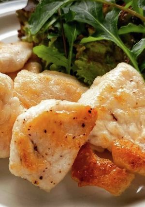 鶏皮の油を使って鶏むね肉の片栗粉焼き-レシピのメイン写真