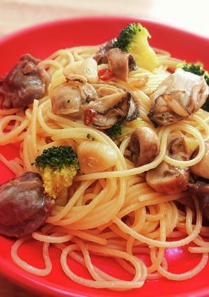 牡蠣と砂肝のペペロンチーノ 高級感あり-レシピのメイン写真