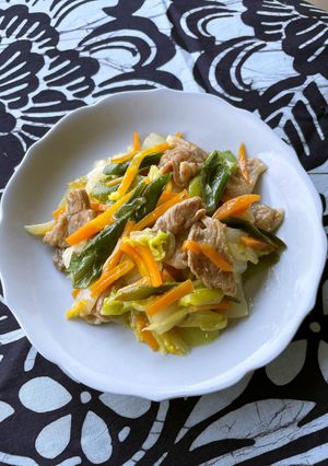 「減らソルト」白菜と豚肉の甘辛炒め-レシピのメイン写真