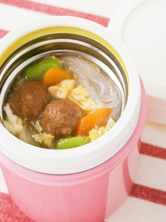 朝ミートボールとそら豆の中華スープジャー-レシピのメイン写真