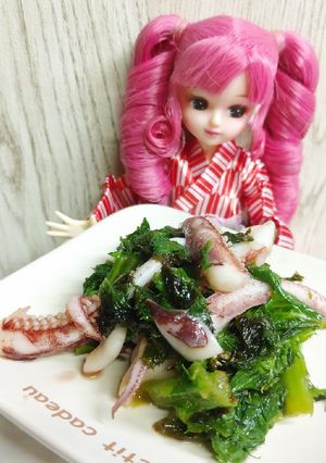 リカちゃん♡ヤリイカわさび菜にんにく醤油-レシピのメイン写真