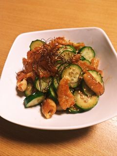 鶏皮ときゅうりのピリ辛ポン酢和え-レシピのメイン写真
