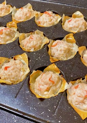 ホットプレートでカニカマ焼きシュウマイ♪-レシピのメイン写真