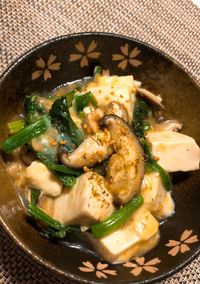 豆腐ときのことほうれん草の卵とじ-レシピのメイン写真