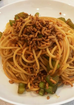 セロリと鶏ひき肉のパスタ-レシピのメイン写真