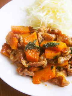 10分で!豚こま・南瓜の大葉照り焼き!-レシピのメイン写真
