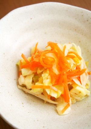 レンジで蒸す簡単！キャベツ・人参の酢の物-レシピのメイン写真