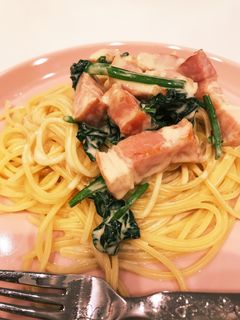 ベーコンとほうれん草のクリームパスタ♡-レシピのメイン写真
