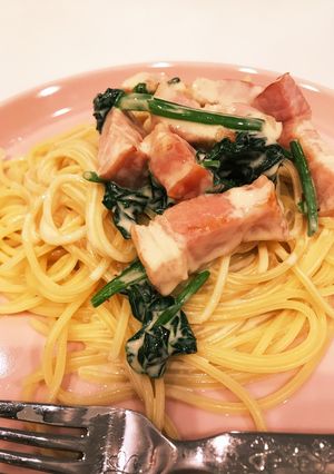 ベーコンとほうれん草のクリームパスタ♡-レシピのメイン写真