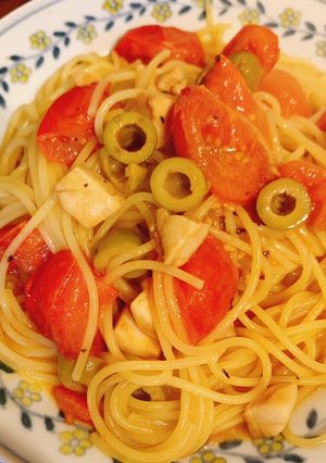 ホタテとトマトのオイルパスタ-レシピのメイン写真