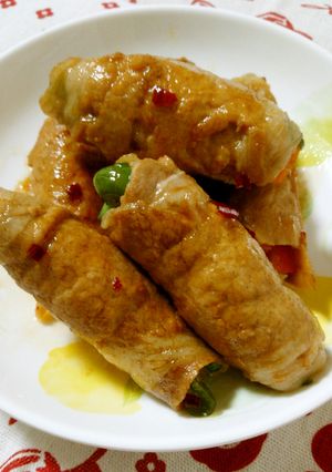 シャキシャキ野菜の豚ロース巻き-レシピのメイン写真