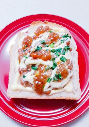♪マヨ納豆もろみ味噌トースト♪-レシピのメイン写真