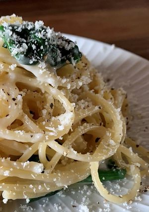 チーズとほうれん草のパスタ（カチョエペペ-レシピのメイン写真