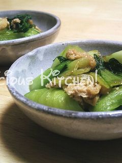 簡単!つゆで♡チンゲン菜と油揚げの炒め煮-レシピのメイン写真
