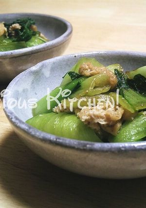 簡単！つゆで♡チンゲン菜と油揚げの炒め煮-レシピのメイン写真