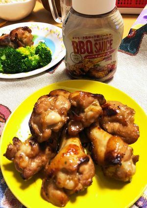 業スーBBQソースで手羽元のオーブン焼き-レシピのメイン写真