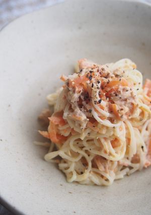 そうめん・ツナ・人参のカレーマヨ和え！-レシピのメイン写真