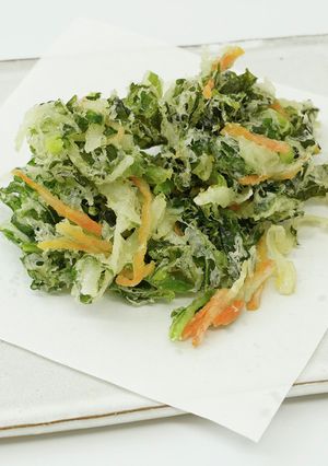 スナップえんどうと菜の花のかき揚げ：減塩-レシピのメイン写真
