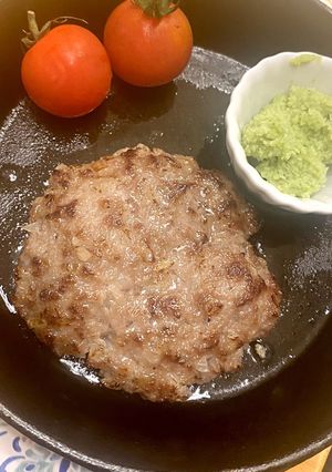 塩とわさびで食べるジューシーハンバーグ-レシピのメイン写真