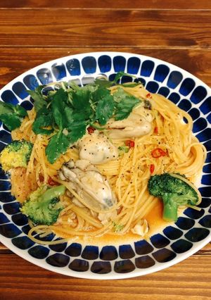 牡蠣とブロッコリーのペペロンチーノ-レシピのメイン写真