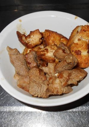 揚げ豆腐と豚肉のしょう油炒め-レシピのメイン写真