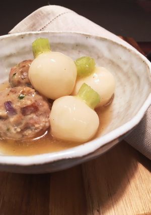 かぶと手作り肉団子の餡かけ-レシピのメイン写真