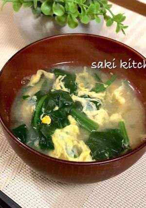 ♡ほうれん草と卵のお味噌汁♡-レシピのメイン写真