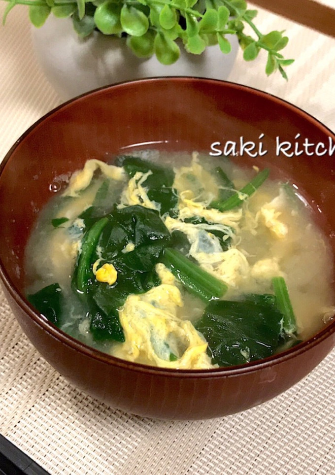 ♡ほうれん草と卵のお味噌汁♡-レシピのメイン写真