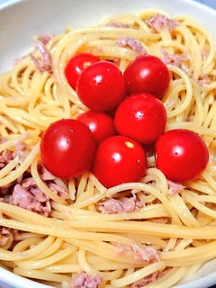 ツナとミニトマトの冷製パスタ-レシピのメイン写真