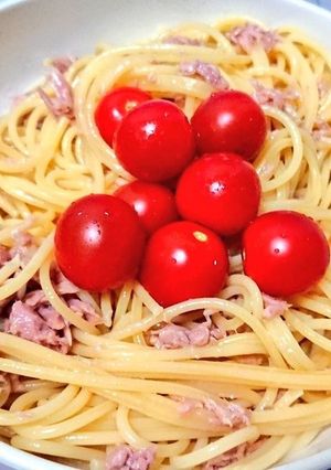 ツナとミニトマトの冷製パスタ-レシピのメイン写真
