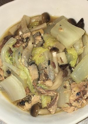 鯖水煮と茸と白菜のおろしポン酢サラダ-レシピのメイン写真