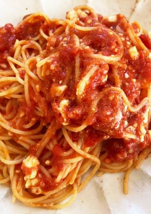モッツァレラがない!?トマトチーズパスタ-レシピのメイン写真