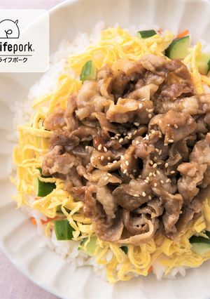 ランチに☆豚バラ蒲焼きちらし寿司-レシピのメイン写真