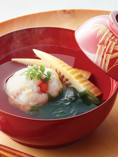筍とえびしんじょうのお吸い物-レシピのメイン写真