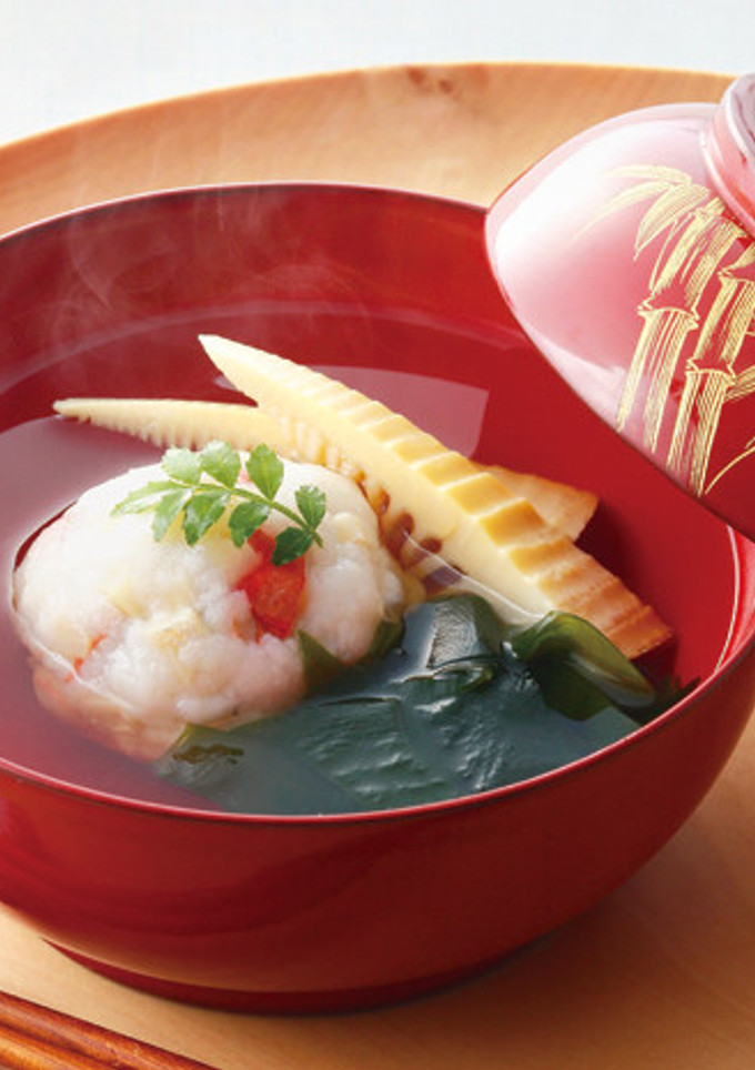 筍とえびしんじょうのお吸い物-レシピのメイン写真