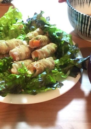 菜の花とにんじんのチーズ肉巻き★-レシピのメイン写真