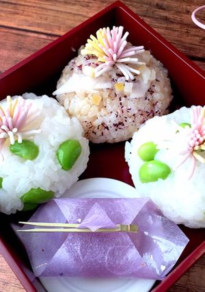 如月18 枝豆おにぎり 玄米ゆかり-レシピのメイン写真