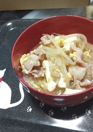 低糖質高タンパク！簡単！肉もやし卵スープ-レシピのメイン写真