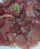 キハダマグロのすき身でカルパッチョ風V5